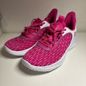 NEW UNDER ARMOUR CURRY Flow 9 Team White Tropic Pink Basketball Shoes Mens 12.5